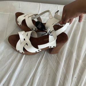 All white heels so comfortable like really